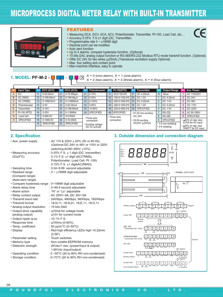 Digital Meter Relay Manual | PDF | Mains Electricity | Alternating Current
