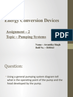 ME307 Energy Conversion Devices Assignment - Pumping Systems Operating Point