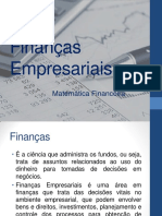 Apresentação Finanças Empresariais e Matemática Financeira
