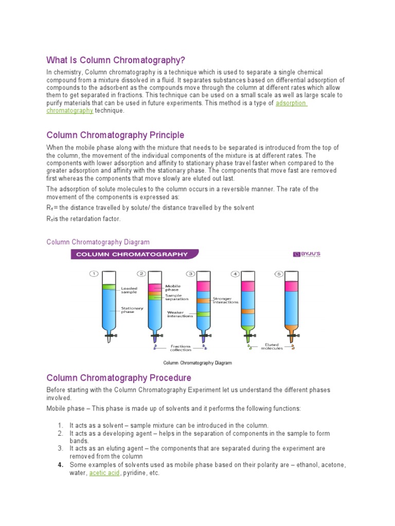 Understanding Column Chromatography | PDF | Chromatography | Elution