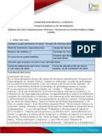 Syllabus Del Curso Organizaciones, Gerencia e Innovación en Gestión Pública