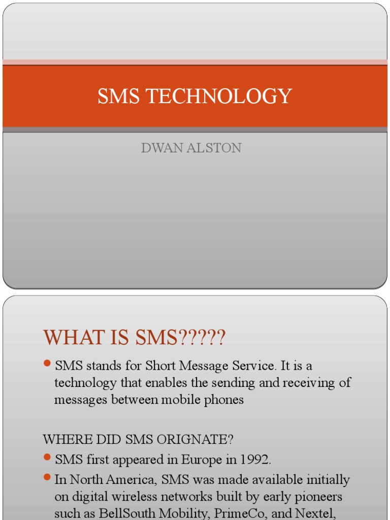 Sms Technology Pdf Mobile Technology Information Age