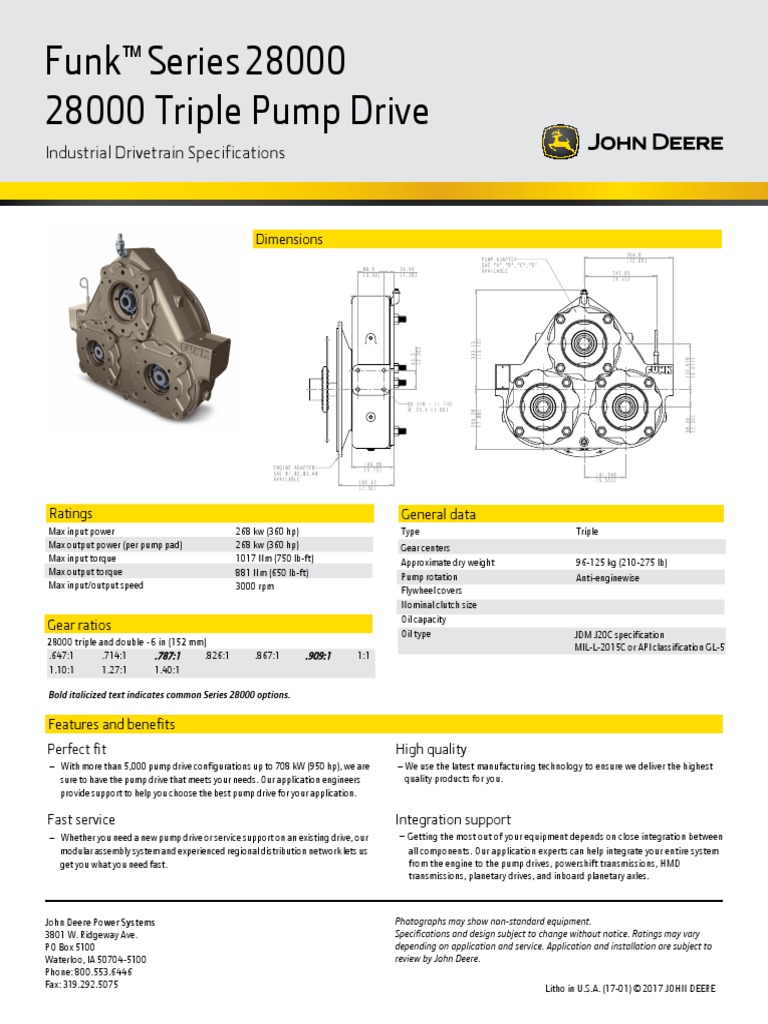 Funk 28000 Triple Pump Drive PDF Horsepower Transmission (Mechanics)