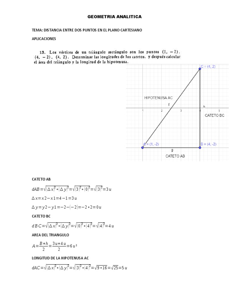 COMO CALCULAR LA DISTANCIA ENTRE DOS PUNTOS PLANO CARTESIANO visual data 4