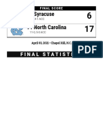 #2 Syracuse #1 North Carolina: Final Statistics