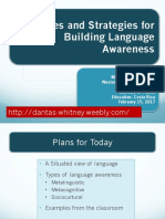 Activities and Strategies For Building Lang Awareness