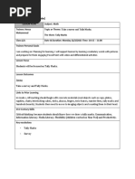 Lesson Plan Tally Marks