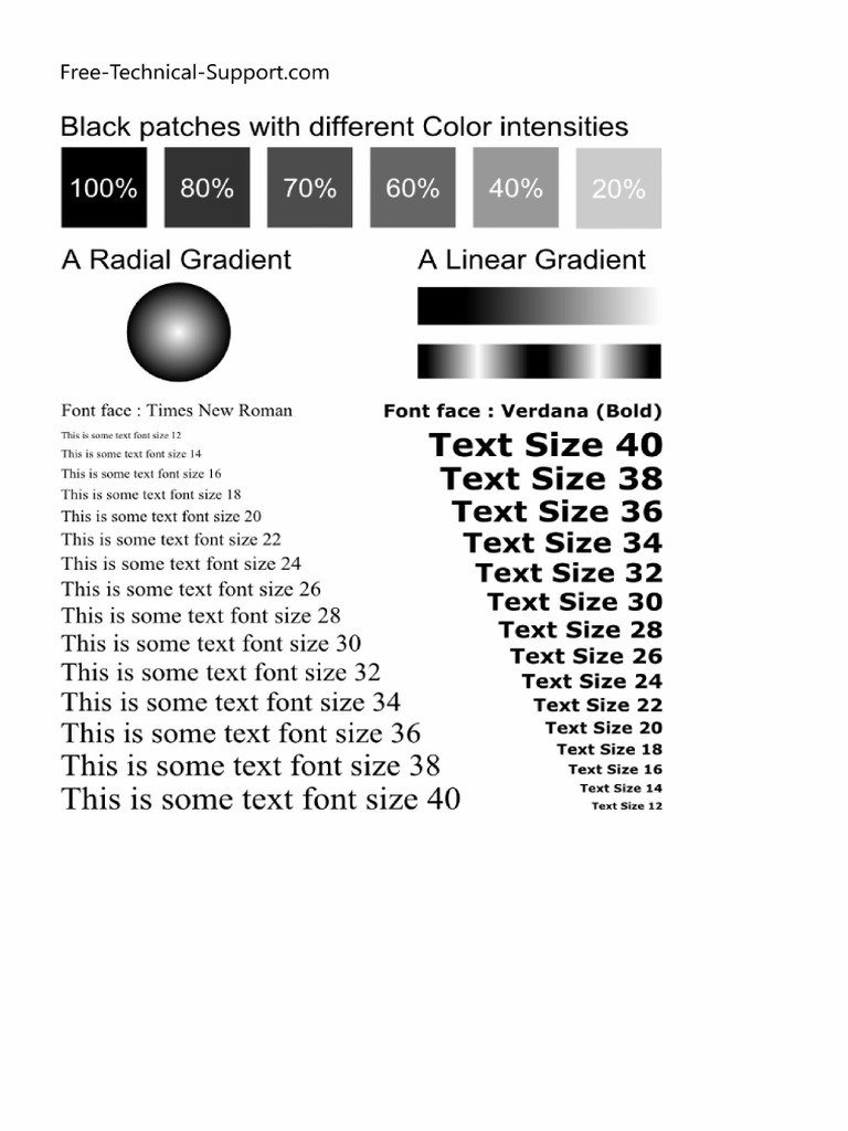 White Print Test Page | PDF