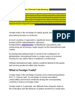 What Is Foreign Trade ? External Trade Meaning