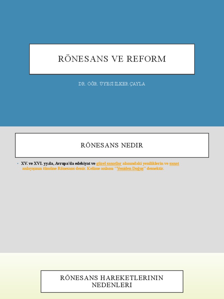 Rönesans Ve Reform | PDF