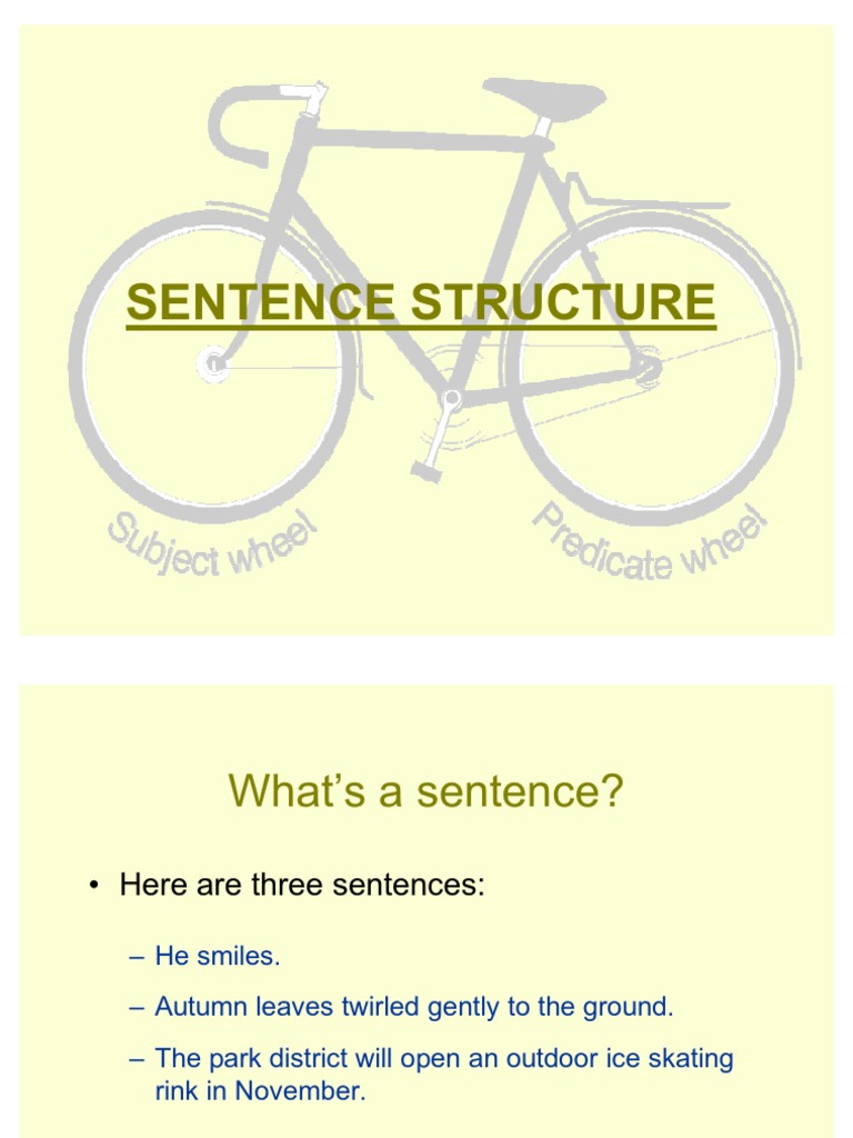 sentence_structure-_bike | Sentence (Linguistics) | Subject (Grammar)