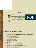Unit 2: Reformation and Religious Warfare in The Sixteenth Century The Age of Reformation
