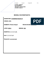 Modelo de Respuesta: ASIGNATURA: Contabilidad Superior II CÓDIGO