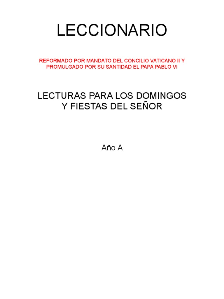 1 Leccionario Ciclo A | PDF | María, madre de Jesús | Evangelio de juan