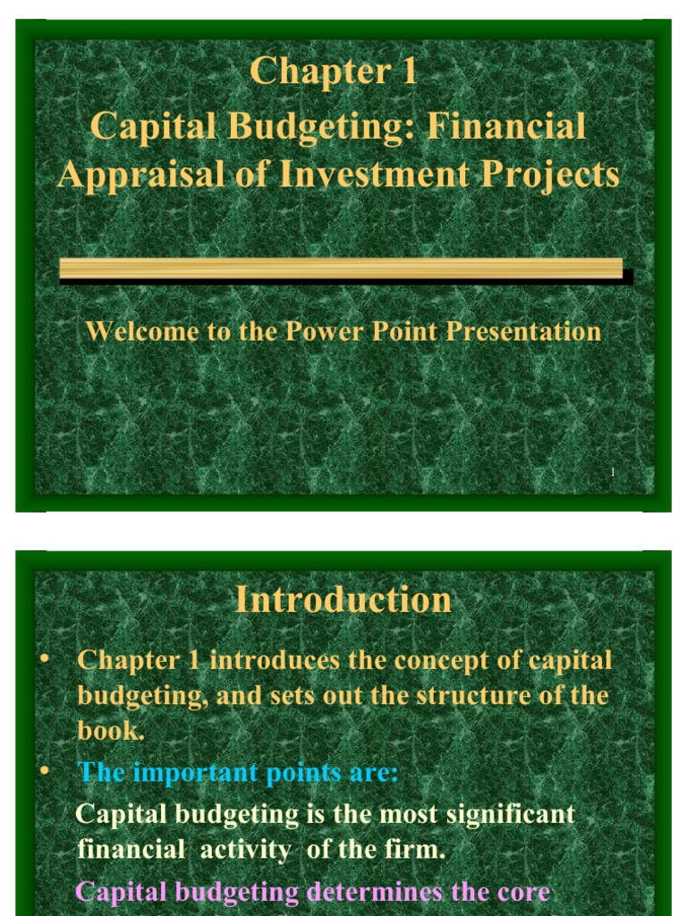 Capital Budgeting Financial Appraisal of Investment Project | PDF ...