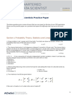 Chartered Data Scientists Practice Paper: Section 1: Probability Theory, Statistics and Linear Algebra