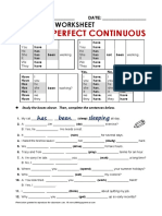 Present Perfect Continuous: Grammar Worksheet