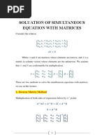 Simultaneous Equation With Matrices