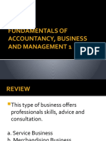 Fundamentals of Accountancy, Business and Management