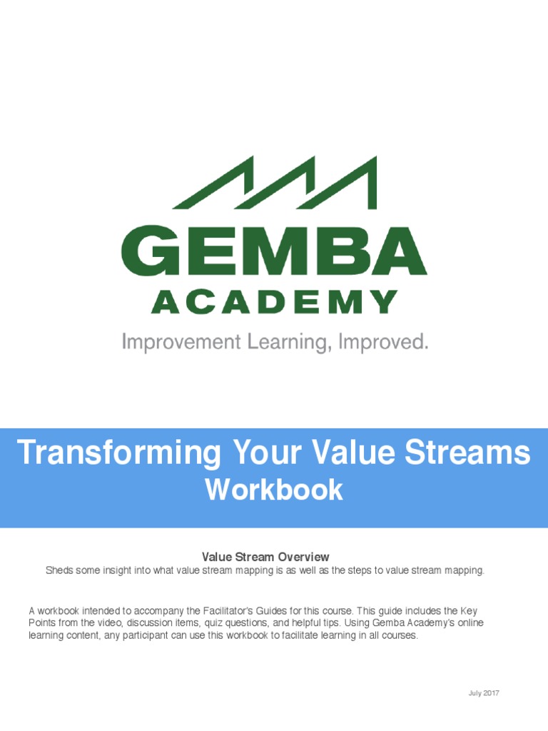 Value Stream Mapping Workbook Guide | PDF | Map | Stream