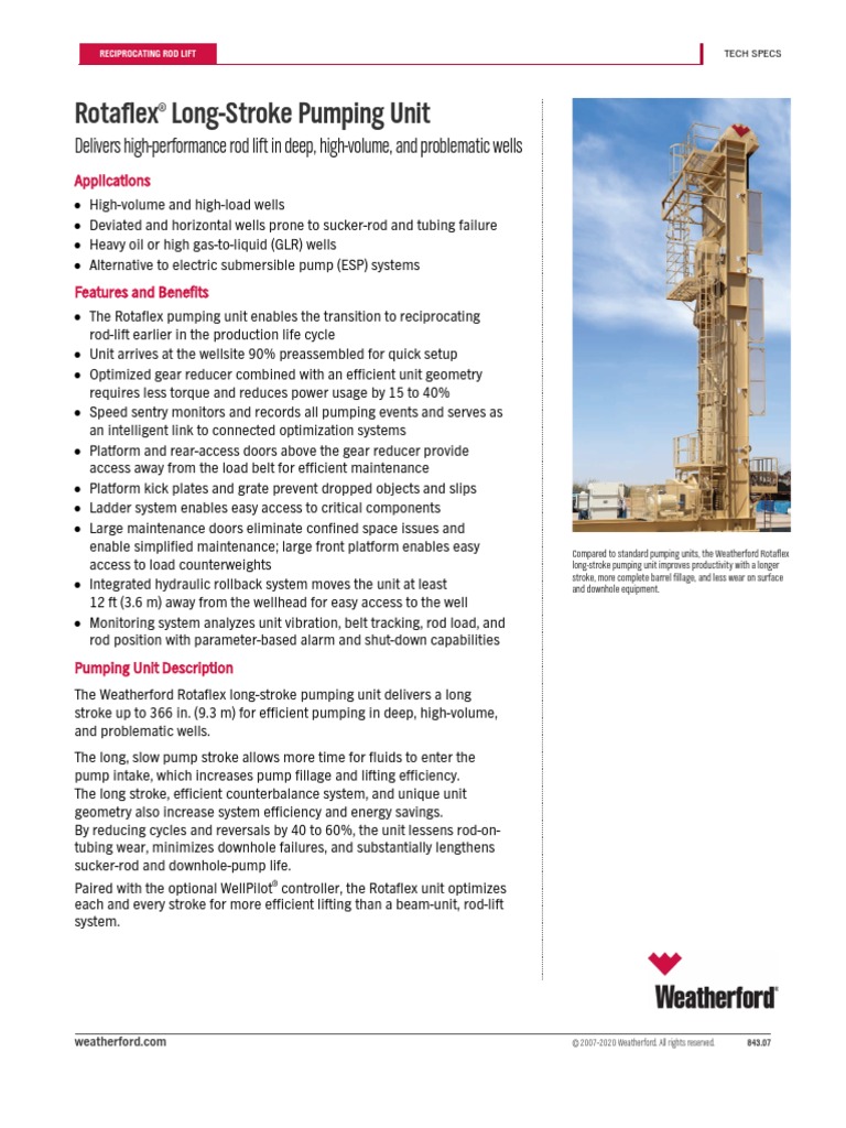Rotaflex Long Stroke Pumping Unit PDF Pump Mechanical Engineering