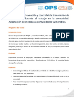 Prevención y control de la transmisión de la COVID-19 durante el trabajo en la comunidad- Adaptación 