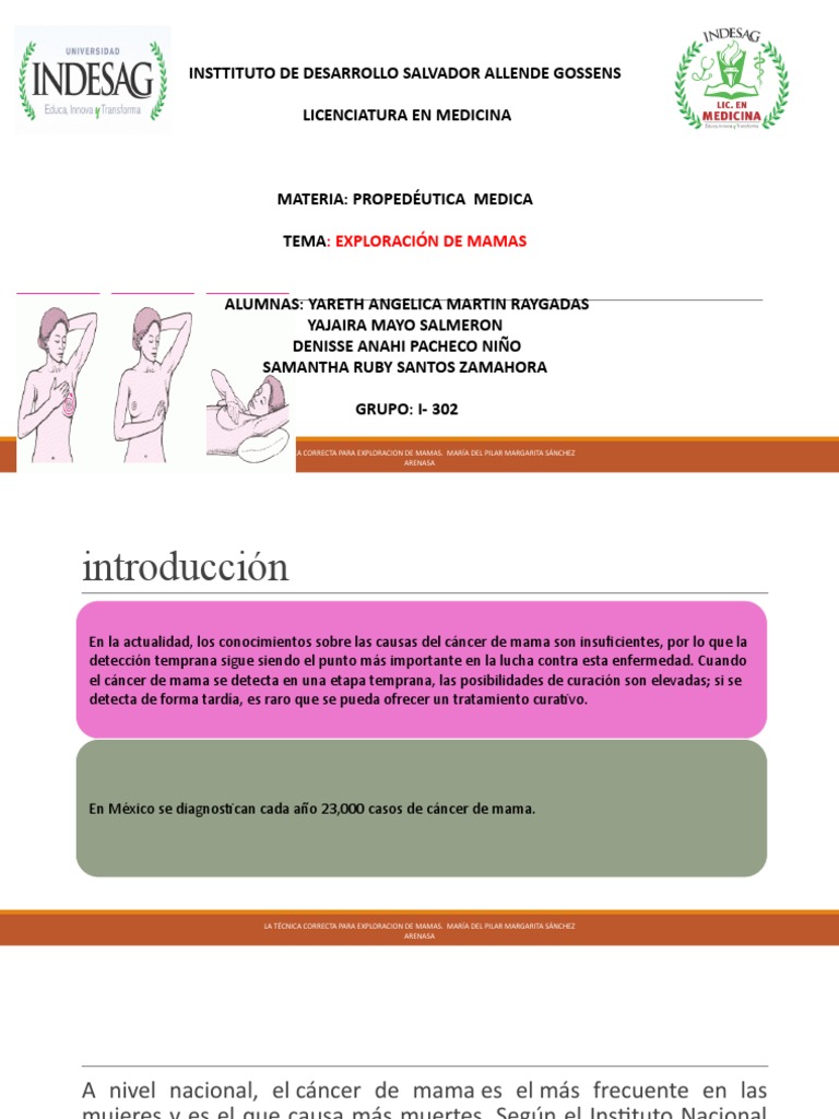 Exploracion De Mamas Pdf Pecho Mamografía 
