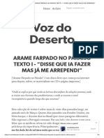 1_ARAME FARPADO NO PARAÍSO TEXTO I - “DISSE QUE IA FAZER MAS JÁ ME ARREPENDI”