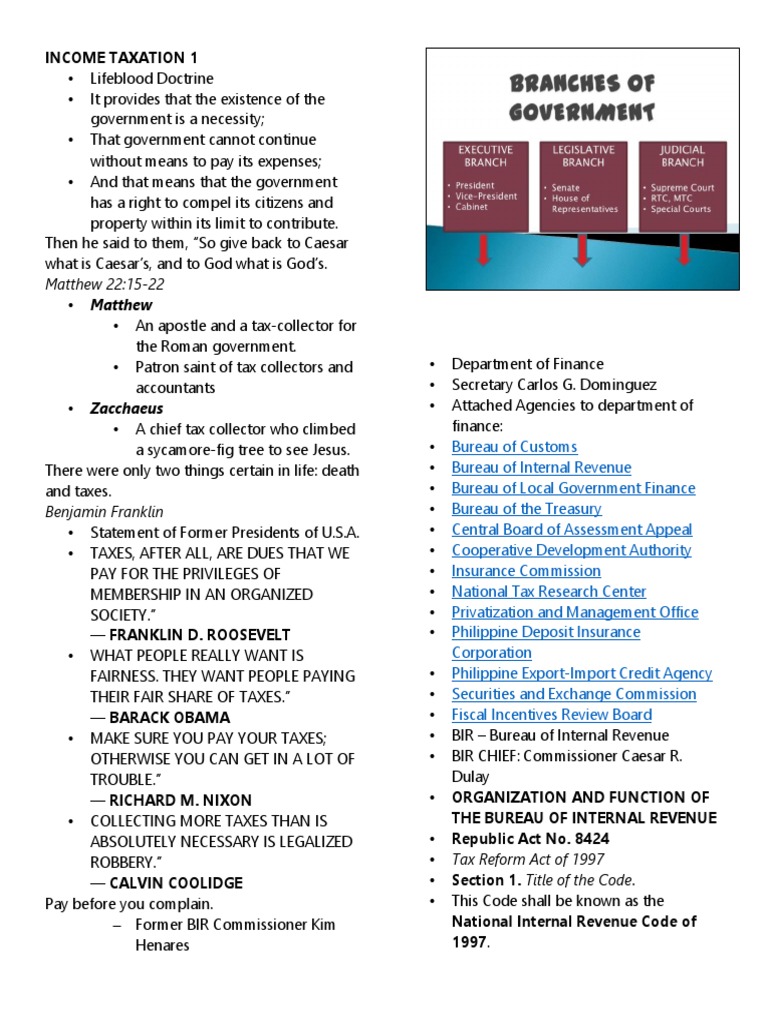 Functions and Role of the BIR | PDF | Internal Revenue Service ...