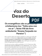 8 - Texto VIII - Os Evangélicos São Os Pretos Do Cristianismo (Ou "Falta Uma Voz No Ar"