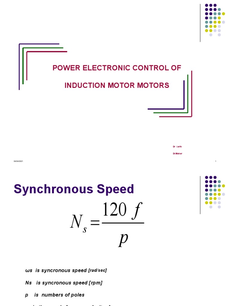 Lect - 39 - 40 - Power Electronic Control of IM Motors | PDF | Electric ...