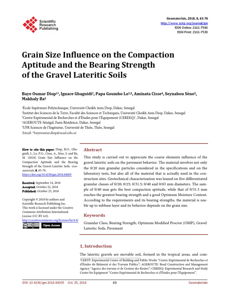 Grain Size Influence On The Compaction Aptitude An | PDF | Sand | Materials