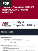 15.481X - Financial Market Dynamics and Human Behavior: Utility & Expected Utility