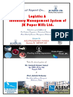 JK Mills Training Report Logistic and Inventory Management