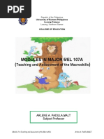 Modules in Major 5/el 107A : Teaching and Assessment of The Macroskills