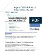 Tutorial Belajar OOP PHP Part 12 (Static Property&Static Method)
