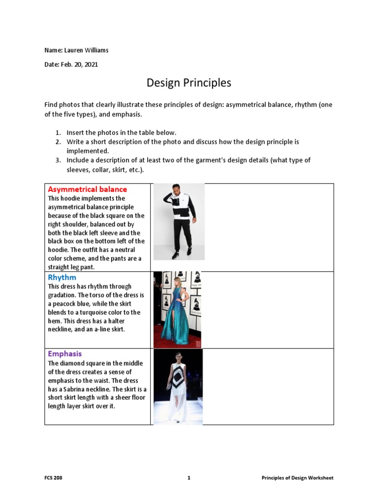 Design Principles  PDF Within Principles Of Design Worksheet
