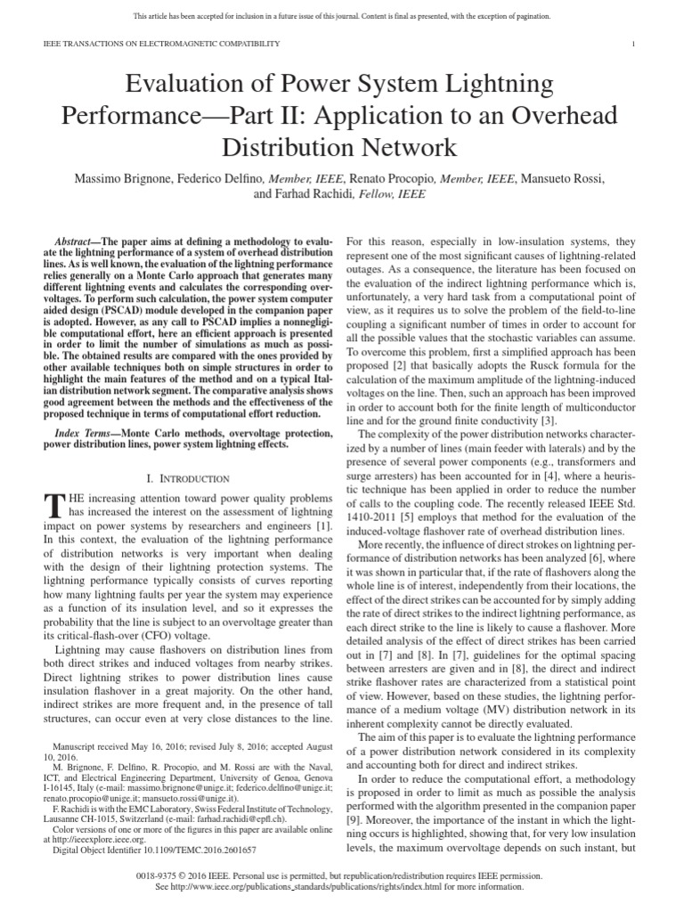 Evaluation of Power System Lightning Performance | PDF | Transformer ...