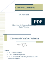 Firm Valuation: A Summary: P.V. Viswanath