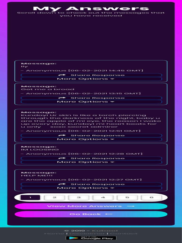 My Answers: More Options | PDF