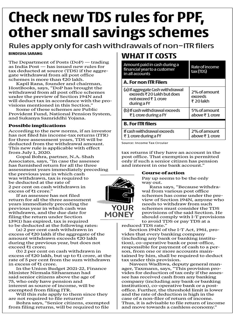 New TDS Rules for Post Office Savings Schemes Implications for