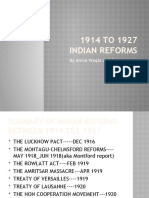 1914 To 1927 Indian Reforms