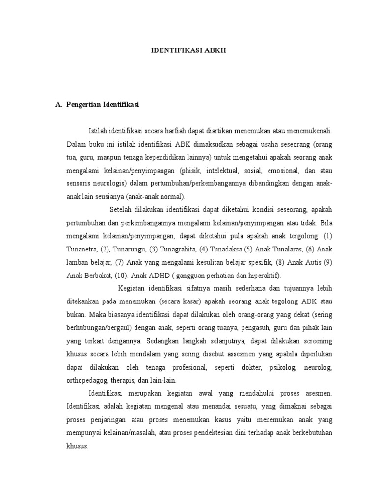 Identifikasi Abk Pdf Kesehatan Holistik