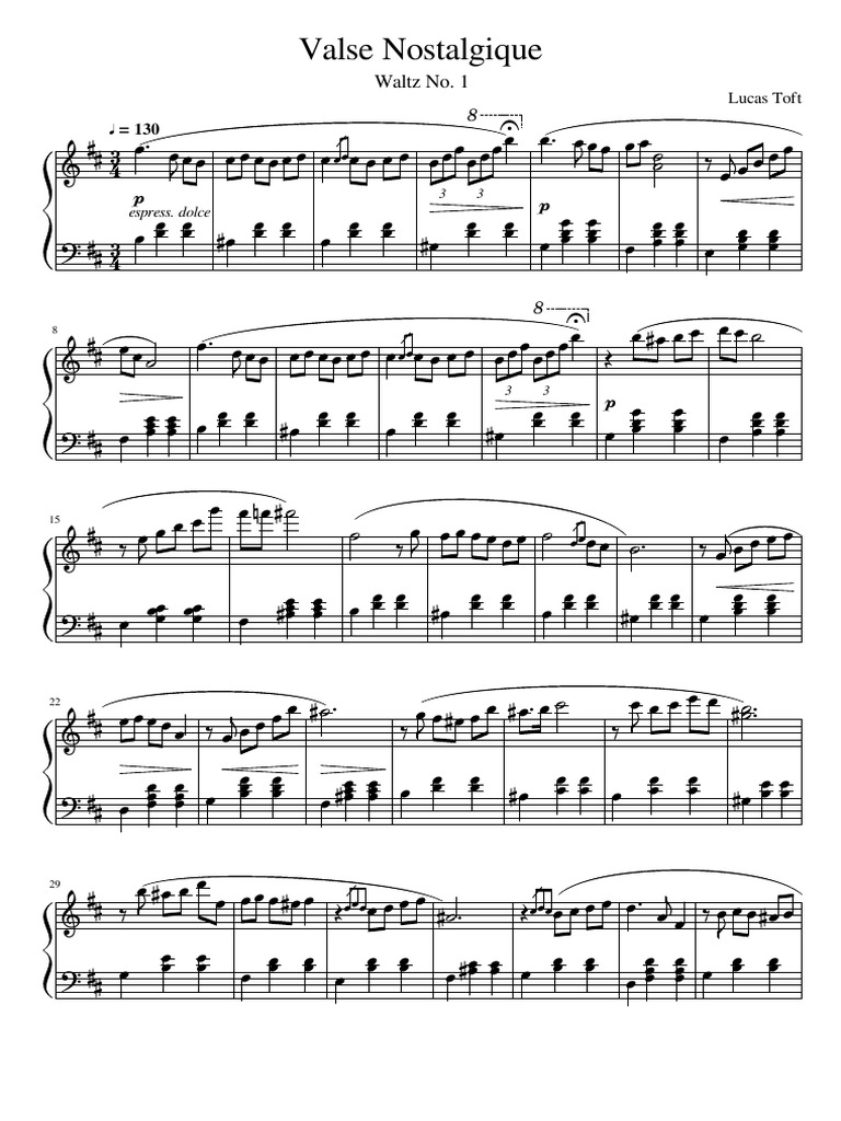 Valse Nostalgique: Waltz No. 1 | PDF | Musical Forms | Elements Of.
