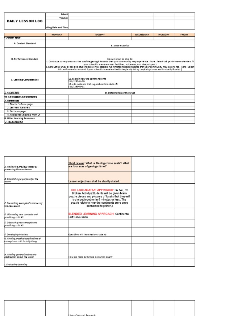 Lesson Plan On Deformation of Crust | PDF | Geology | Learning