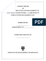 Completed Project IMT A Study On Recycling and Management of Electronic Waste in India - A Case Study of Namo E-Waste Management Ltd. 22 Aug 2020