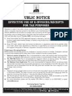 Public Notice: Effective Use of E-Invoices/Receipts For Tax Purposes