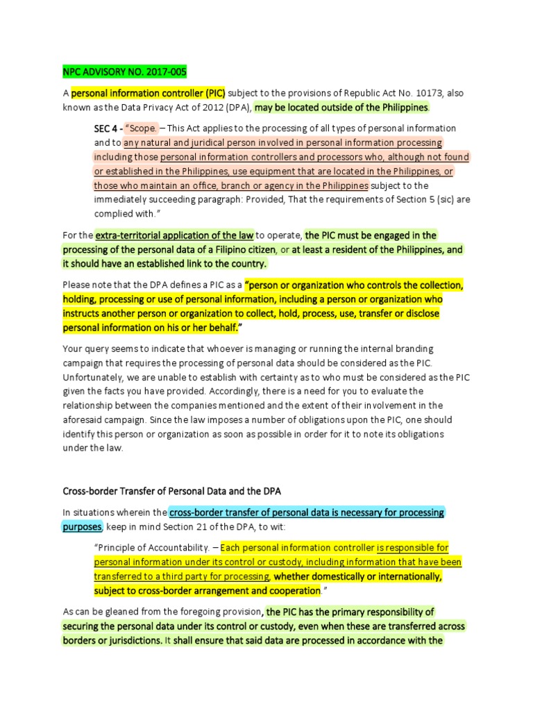 Data Privacy NPC ADVISORY | PDF | Information Privacy | Government