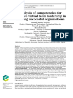 Analysis of Competencies For Effective Virtual Team Leadership in Building Successful Organisations