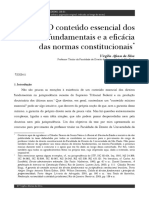 O Conteúdo Essencial Dos Direitos Fundamentais e a Eficácia Das Normas Constitucionais